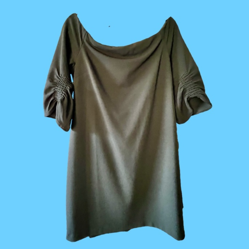 Vince Camuto Black 3/4 Sleeve Off the Shoulder Above the Knee Dress Size Large